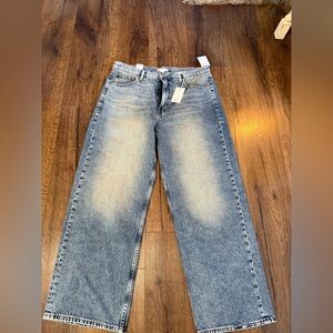 Good American Light Wash Wide Leg Jeans
